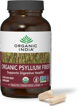 Organic India Psyllium Fiber, Plant-Based Prebiotic Fiber, Supports Digestive Health, Healthy Conscious Living, Vegetarian, Gluten Free, 90  – Wholesale & Export UAE