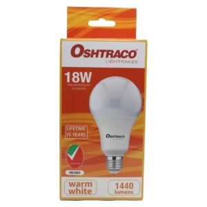 Oshtraco 18W LED Bulb E27 Warm White – Wholesale & Export UAE