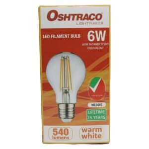 Oshtraco 6W Filament 3000K LED Bulb Warm White – Wholesale & Export UAE