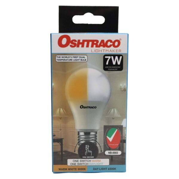 Oshtraco 7W Dual Temperature LED Bulb Warm White 3000K and Day Light 6500K – Wholesale & Export UAE