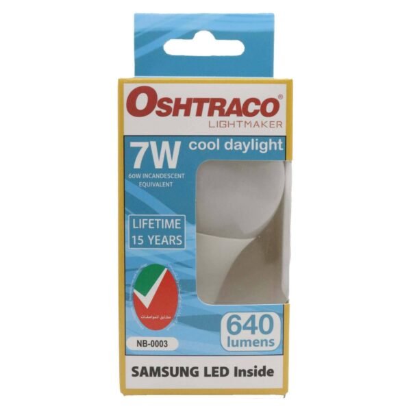 Oshtraco 7W LED Bulb E27 Cool Daylight – Wholesale & Export UAE