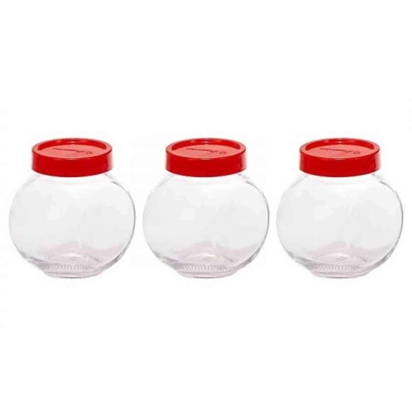 Pasabahce-Bella-Glass-Storage-Jars-with-Lid-200cc-3-PCS Pasabahce Bella Glass Storage Jars with Lid, 200cc, 3 PCS – Wholesale & Export UAE