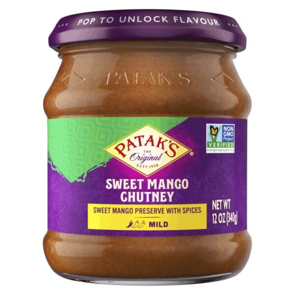 Patakx27s-Sweet-Mango-Chutney-Mild-340g Patak's Sweet Mango Chutney Mild 340g – Wholesale & Export UAE