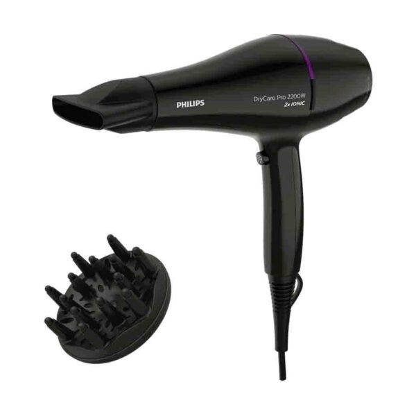 Philips Drycare Pro Hair Dryer with Concentrator and Diffuser Nozzle BHD274, Black, 2200 W – Wholesale & Export UAE