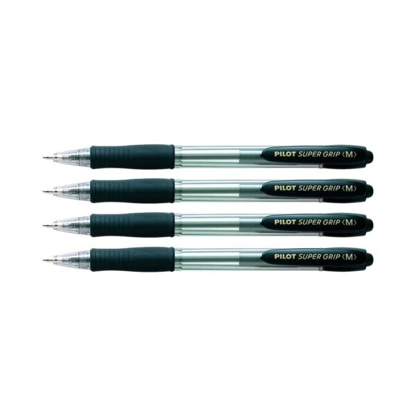 Pilot Super Grip Retractable Ballpoint Pen Black 4 PCS – Wholesale & Export UAE