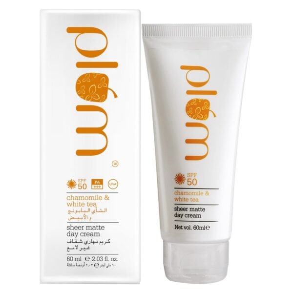 Plum-Chamomile-And-White-Tea-Sheer-Matte-Day-Cream-SPF50-60ml-1 Plum Chamomile And White Tea Sheer Matte Day Cream SPF50 60ml – Wholesale & Export UAE
