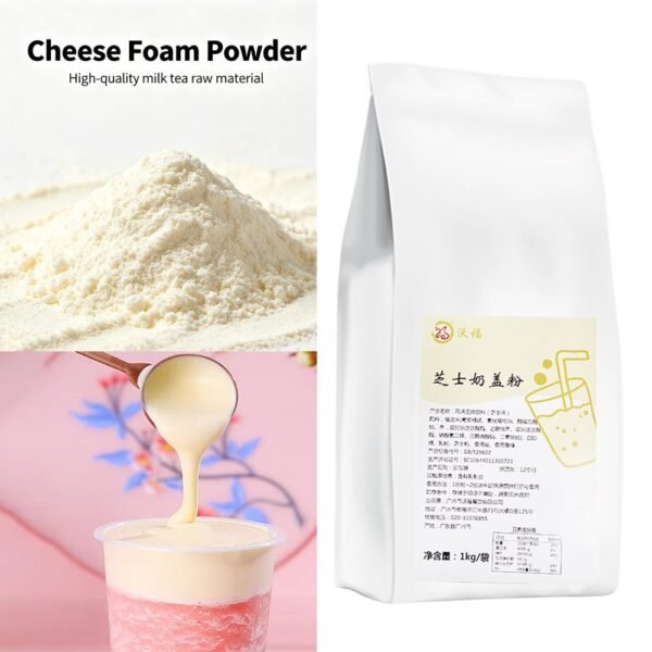 China Premium Cheese Foam Powder Instant Whipping Cheese Cream Powder for Boba Tea Fruit Tea Coffee Milk Foam Topping Powder Halal Beverage Premix Powder