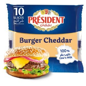President-Burger-Cheddar-Cheese-Slices-200g-10-Slices-4 President Burger Cheddar Cheese Slices, 200g, 10 Slices – Wholesale & Export UAE