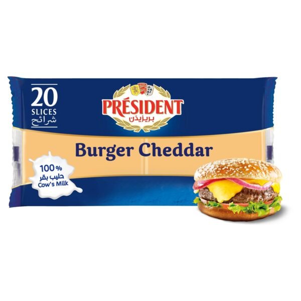 President Burger Cheddar Cheese Slices, 400g, 20 Slices – Wholesale & Export UAE