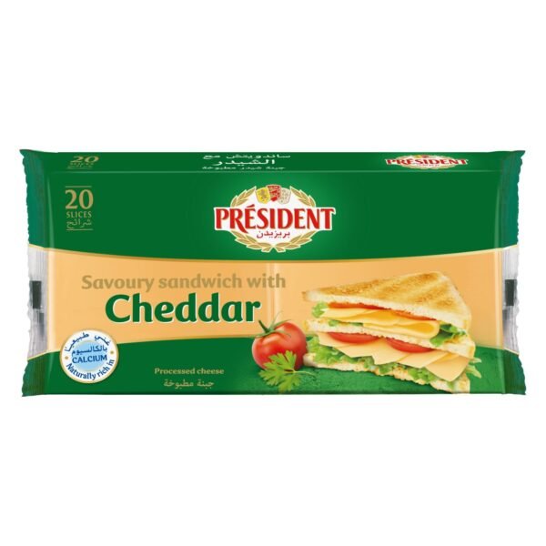 President Sandwich Cheddar Cheese Slice, 400g – Wholesale & Export UAE