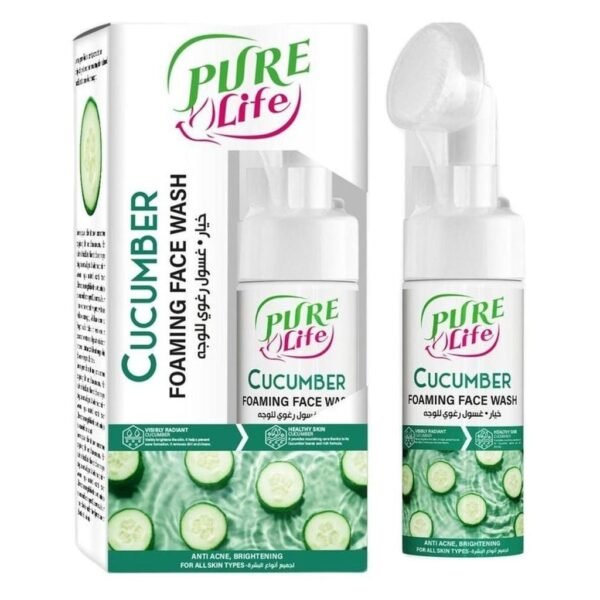 Pure Life Cucumber Foaming Face Wash With Silicone Brush 150ml – Wholesale & Export UAE