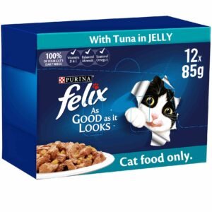 Purina Felix As Good As It Looks with Tuna in Jelly Adult Cat Food, 85g Pack of 12 – Wholesale & Export UAE
