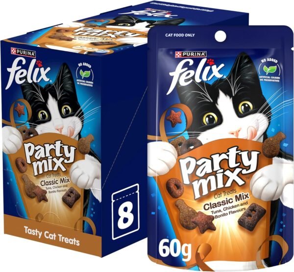 Purina Felix Party Mix Classic Mix Cat Treats 60g, Pack of 8 – Wholesale & Export UAE