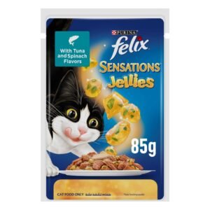 Purina Felix Sensations Jellies with Tuna and Spinach Flavours Cat Food, 85g – Wholesale & Export UAE