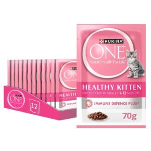 Purina One Healthy with Chicken in Gravy Kitten Wet Food, 85g Pack of 12 – Wholesale & Export UAE
