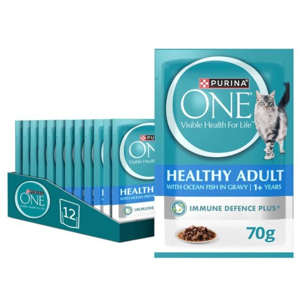 Purina One Healthy with Ocean Fish in Gravy Adult Cat Wet Food, 1 Years and above, 85g Pack of 12 – Wholesale & Export UAE