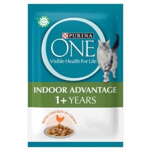 Purina One Indoor Advantage with Chicken in Gravy Cat Food, 1 Years and above, 70g – Wholesale & Export UAE