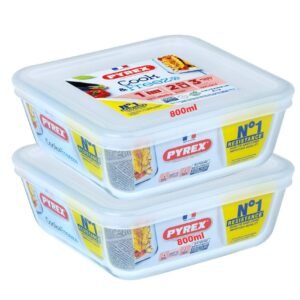 Pyrex Cook and Freeze Square Glass Dish 0.8L, Pack of 2 – Wholesale & Export UAE