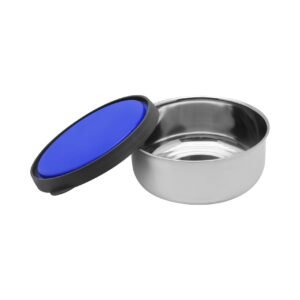 Raj Stainless Steel Storage Bowl With Plastic Lid Silver/Blue 12cm – Wholesale & Export UAE