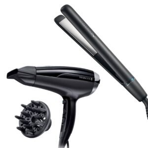 Remington Hair Straightener S3700 With Hair Dryer D5215 And Diffuser Black – Wholesale & Export UAE