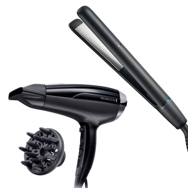 Remington Hair Straightener S3700 With Hair Dryer D5215 And Diffuser Black – Wholesale & Export UAE