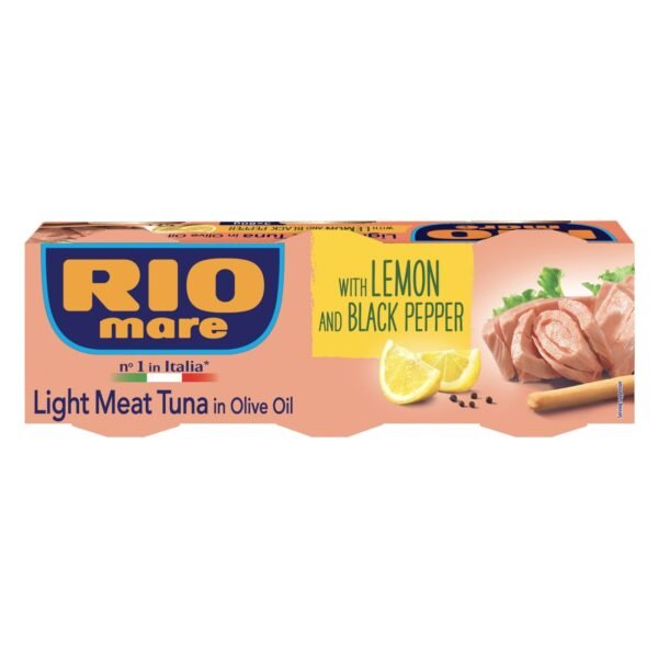 Rio Mare Light Meat Tuna in Olive Oil with Lemon and Black Pepper, 80g Pack of 3 – Wholesale & Export UAE