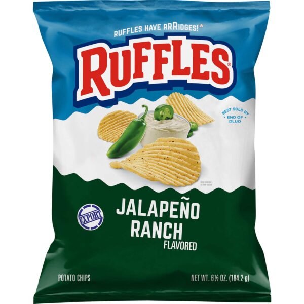 Ruffles Jalapeno Ranch Flavoured Potato Chips, 184.2g – Wholesale & Export UAE