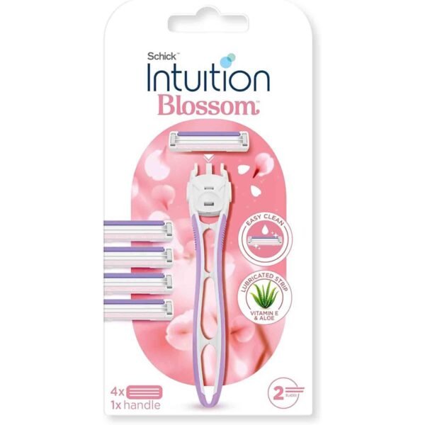 Schick Intuition Blossom Razor Kit with 2-Blade Refills, 4 Cartridges with Handle – Wholesale & Export UAE