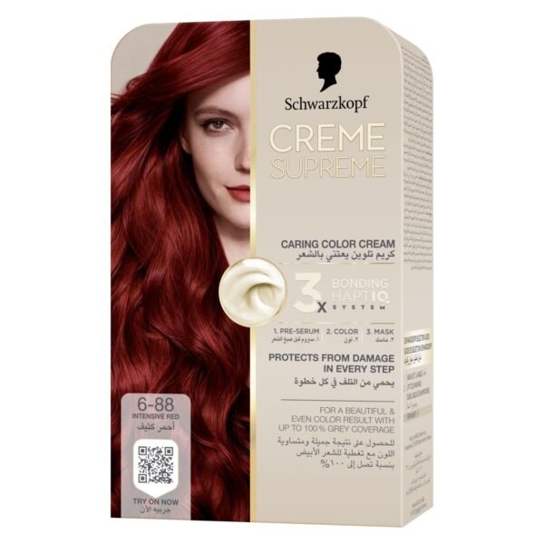 Schwarzkopf-Creme-Supreme-Caring-Colour-Cream-Full-Kit-6-88-Intensive-Red-2 Schwarzkopf Creme Supreme Caring Colour Cream Full Kit, 6-88 Intensive Red – Wholesale & Export UAE