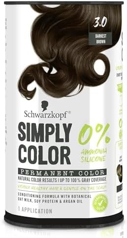 Schwarzkopf Simply Color Hair Color 3.0 Darkest Brown, 1 Application - Permanent Hair Dye For Healthy Looking Hair Without Ammonia Or Silico – Wholesale & Export UAE