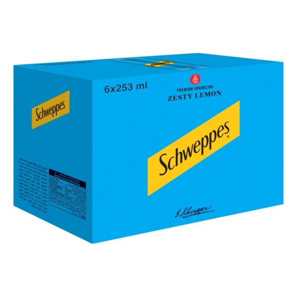 Schweppes-Zesty-Lemon-Sparkling-Drink-Can-253ml-Pack-of-6 Schweppes Zesty Lemon Sparkling Drink Can, 253ml Pack of 6 – Wholesale & Export UAE
