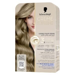 Scwarzkopf-Creme-Supreme-Caring-Colour-Cream-8–16-Cool-Ash-Blonde-2 Scwarzkopf Creme Supreme Caring Colour Cream 8–16, Cool Ash Blonde – Wholesale & Export UAE