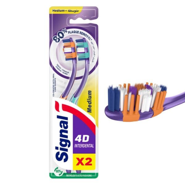 Signal 4D Medium Toothbrush Interdental 2 Per Pack – Wholesale & Export UAE