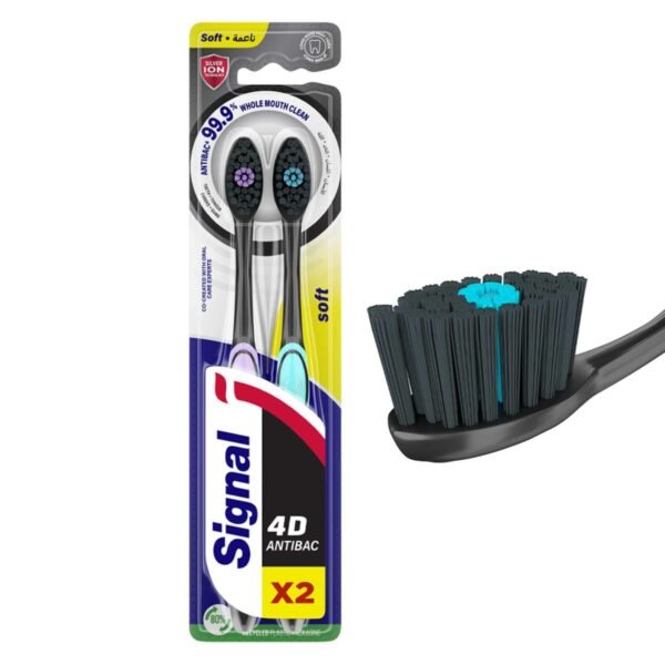 Signal 4D Soft Toothbrush Antibacterial 2 Per Pack – Wholesale & Export UAE