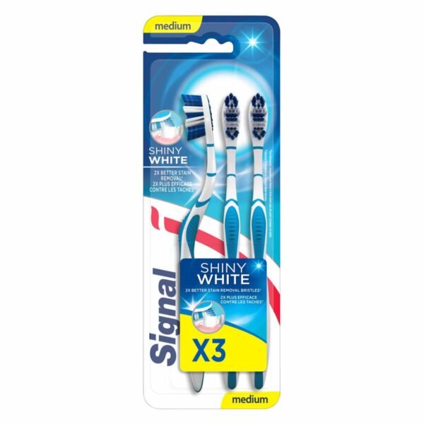 Signal-Shiny-White-Medium-Toothbrush-Multicolour-3-PCS Signal Shiny White Medium Toothbrush Multicolour 3 PCS – Wholesale & Export UAE