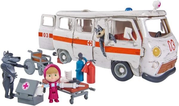 Simba-Masha-And-Michka-Ambulance-Playset-2-Wolf-Figurines-1-Articulated-Figure-Many-Accessories-109309863 Simba - Masha And Michka Ambulance Playset 2 Wolf Figurines + 1 Articulated Figure Many Accessories 109309863 – Wholesale & Export UAE