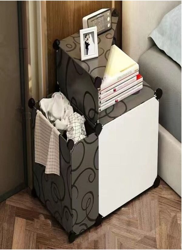 Simple-Bedside-Storage-Cabinet-Rack-BlackWhite-57-x-37-x-57-cm-2 Simple Bedside Storage Cabinet Rack Black/White 57 x 37 x 57 cm – Wholesale & Export UAE
