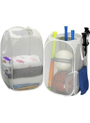 Simple Houseware Mesh Pop-Up Laundry Hamper Basket With Side Pocket, Gray - 2 Pack – Wholesale & Export UAE