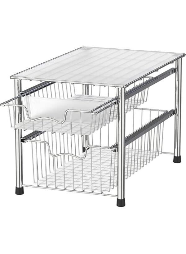 Simple Houseware Stackable 2 Tier Sliding Basket Organizer Drawer, Chrome – Wholesale & Export UAE