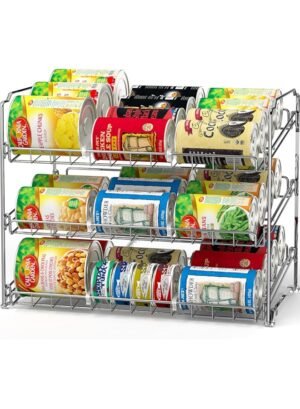 Simple Houseware Stackable Can Rack Organizer, Chrome – Wholesale & Export UAE