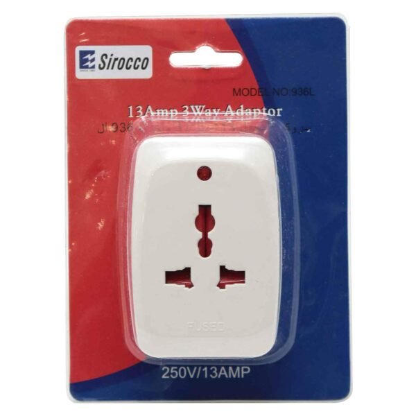 Sirocco 3-Way Adaptor 13Amp 936L White – Wholesale & Export UAE