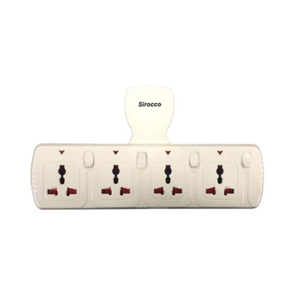 Sirocco 4 Way Socket Adaptor WT04S White – Wholesale & Export UAE
