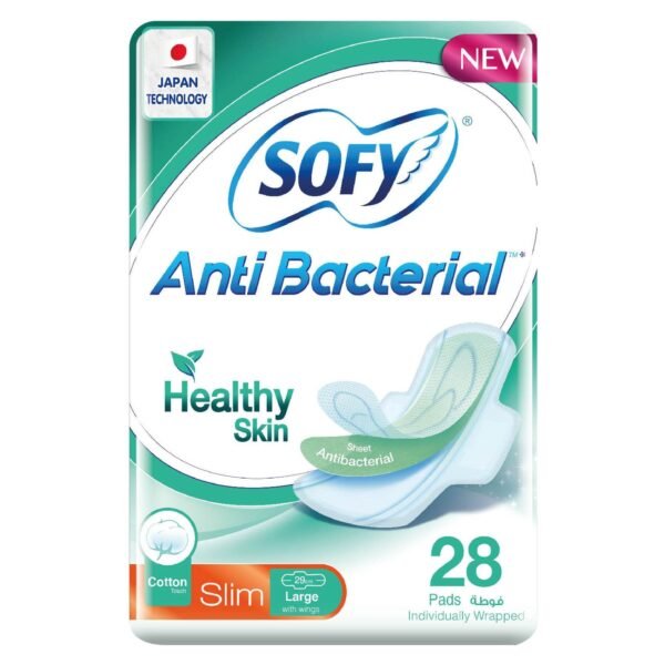 Sofy Anti-Bacterial Original Slim Sanitary Pads With Wings Large White 28 Pads – Wholesale & Export UAE
