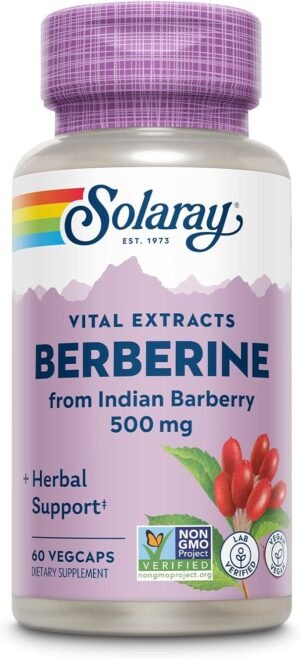 Solaray Berberine 500 mg from Indian Barberry Root, Healthy Glucose Metabolism, Digestion & Immune Support (60 CT) – Wholesale & Export UAE
