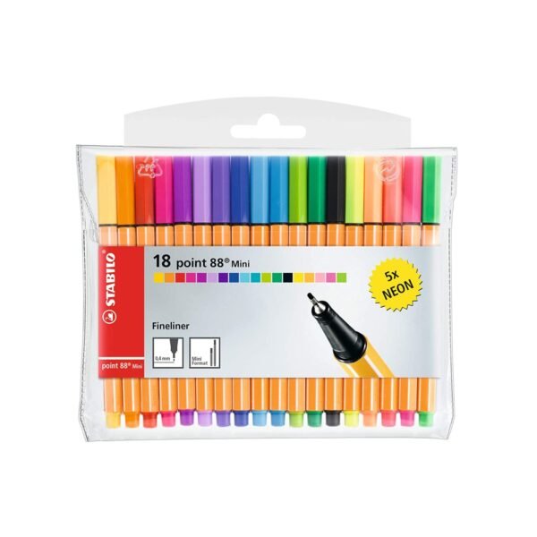Stabilo Point 88 Mini Fineliner Pens Multicolour 18 PCS – Wholesale & Export UAE