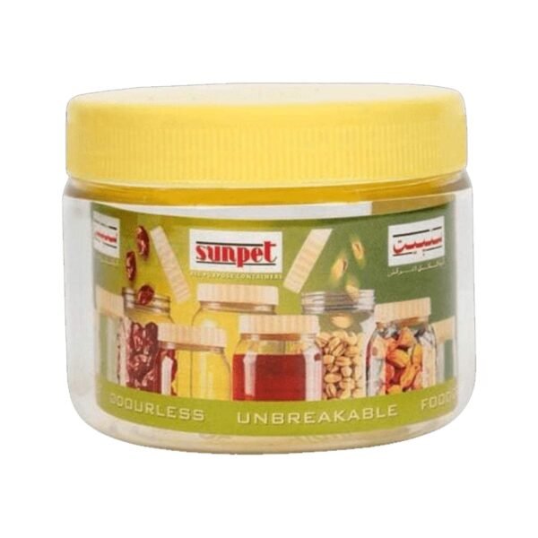 Sunpet Round Plastic Food Storage Jar Clear/Yellow 100ml – Wholesale & Export UAE