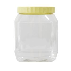 Sunpet Square Plastic Food Storage Jar Clear/Yellow 750ml – Wholesale & Export UAE