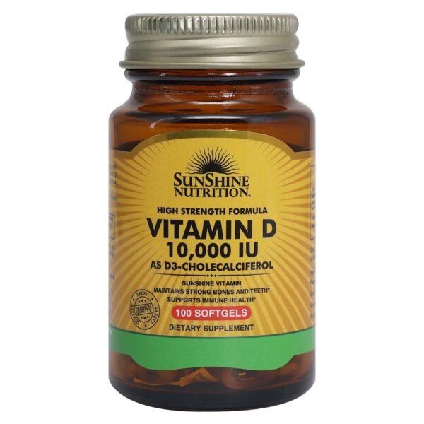 Sunshine Nutrition Vitamin D 10000IU Softgel Dietary Supplement 100 Softgels – Wholesale & Export UAE