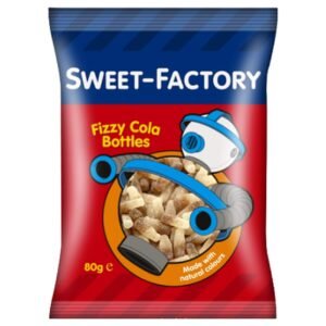 Sweet-Factory-Fizzy-Cola-Bottles-80g Sweet Factory Fizzy Cola Bottles, 80g – Wholesale & Export UAE