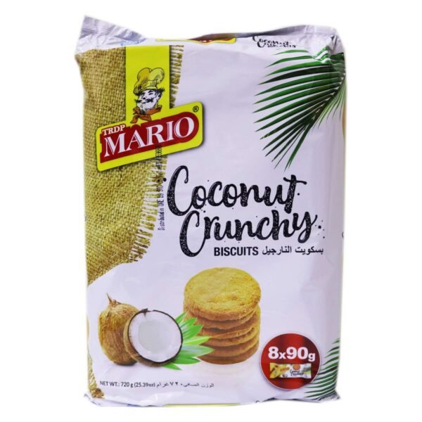 TRDP Mario Coconut Crunchy Biscuits, 90g Pack of 8 – Wholesale & Export UAE